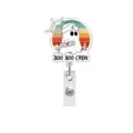 Halloween Ghost Nurse Badge Reel Cute Acrylic Retractable ID Badge Holder for Daily Use - Colorful Background Ghost