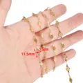 Cadena geometrica de acero inoxidable dorado accesorio de joyeria diy collar 11.5mm - Cadena Dorada Hecha a Mano