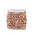Bobina de cadena de cuentas de satélite de acero inoxidable oro rosa para joyería. - Rollo 5M (Alambre 0.5mm/Ancho 2.0mm/Cuenta 3mm) / Rosa oro