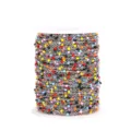 Bobina de cadena de acero inoxidable con cuentas esmaltadas para hacer joyas DIY. - Cadena de acero con cuentas coloridas
