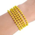 Pulsera multicapa de cuentas de vidrio cristal collar accesorio DIY detalle en muñeca. - Amarillo