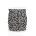 Cadena de cuentas de acero inoxidable con perlas negras para joyeria artesanal rollo. - Cadena de acero con cuentas negras