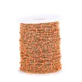 Stainless steel gold plated cross chain with orange enamel beads for DIY jewelry making - Gold Chain with Orange-Red Beads