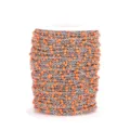 Stainless steel orange enamel beaded chain roll for DIY jewelry making crafts supply. - Steel Chain with Orange-Red Beads