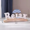 Decorazione da tavola Relax in legno mediterraneo con ombrellone da spiaggia e pesce 39x19cm - Relax (Blu Scuro) / Ornamento Lettera Blu Scuro Sedia da Spiaggia