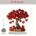 Albero di cuore di rosa in acrilico decorazione da tavola regalo romantico natale san valentino - Regalo di San Valentino Rosa Eterna