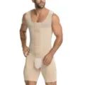 Men's full body shaper compression garment post surgery girdle belly control shapewear suit - S / Nude