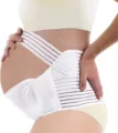Adjustable maternity support belt, breathable elastic cotton for waist and belly support. - Bottoms / S / White