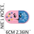Cute cartoon pill shaped embroidered patch with chill text for clothing bag decoration - Cartoon Pill Style (X25YW-115-10)