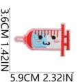 Cute cartoon medical syringe embroidery cloth patch decorative badge detailed view - Cartoon Syringe Style (X25YW-095-07)