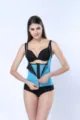 Neoprene zipper waist trainer vest women tummy control body shaper slimming shapewear - S / Tops / Blue