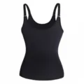 Black women waist trainer shaper vest neoprene sweat tank top with adjustable straps - S / Tops / Black