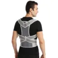 Adjustable back posture corrector for men and women, breathable shoulder support belt for hunchback. - S / Gray