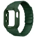 Cinturino in silicone e custodia protettiva per smartwatch, design magnetico verde scuro. - Cavaliere Oscuro / Verde