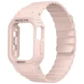 Cinturino magnetico in silicone rosa per orologio e custodia protettiva vista dettaglio. - Cavaliere Oscuro / Rosa
