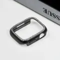 Schwarze Strass Apple Watch Hülle, glitzernder Einzelreihen Bumper für iWatch Serie SE 10 9 - 38mm / Schwarz