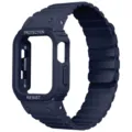 Cinturino e custodia protettiva magnetica in silicone per Apple Watch, sportivo e resistente. - Cavaliere Oscuro / Blu Mezzanotte