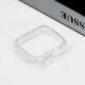 Transparente Strass-Uhrenhülle kompatibel mit Apple Watch, glänzende Kristalle TPU Schutzcover. - 49 mm / Transparent