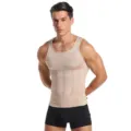 Men's body shaping compression tank top slim fit tummy control slimming vest underwear. - S / Tops / Nude