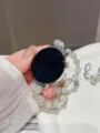 Exquise cat's-eye kralen horlogeband met luxe ontwerp, elegant detailoverzicht. - HW FIT Band / Kattenoogsteen Gelukskat Hanger