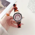 Resin heart-shaped chain watch strap with metal buckle compatible with Samsung Galaxy watch. - Compatible with Samsung Watch 4/4 Classic / Tortoiseshell