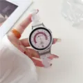 Resin heart chain watch strap detail view for Samsung Galaxy smart watch accessories. - Fluorescent White