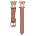 Genuine leather watch strap with rose gold rhinestone horseshoe buckle compatible with smartwatches. - Huawei Watch 2 Pro / U-Shaped Dusty Pink-Rose Gold Buckle
