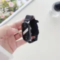Schwarzes Chiffon Scrunchie Uhrenarmband Ersatz für Xiaomi Band 8 Modisches Armband - Xiaomi Smart Band 8 / Schwarz
