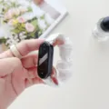 Weisser Chiffon Scrunchie Uhrenarmband Ersatz weiches Stoffarmband kompatibel mit Fitness Tracker - Xiaomi Smart Band 8 / Jade Weiß