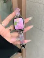 Hars Metaal Horlogeband Compatibel met Apple Watch Zilveren Gesp Paarse Ketting Stijl - Donkere Ridder / Schitterend Paars