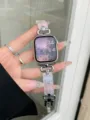 Roestvrij staal en hars horlogeband vervanging compatibel voor Apple Watch accessoire - Donkere Ridder / Kristalwit