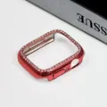 Rote Strass-Smartwatch-Schutzhülle, glänzendes Metallic-Design, Hartschale mit Strasssteinen. - Rot