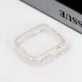 Transparente Strass Uhrenhülle kompatibel mit Apple Watch, glänzender einzelner Diamant Bumper. - Buntes Transparent