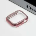 Roségold Strass Schutzhülle für Apple Watch Series, Glänzende Bumper Schutzabdeckung - Rosérosa