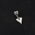 Perle charme cœur argent tibétain alliage zinc bracelet DIY collier bijou détail vue. - Cœur Style 2 / 2.6x1.2cm (Ouverture 0.6cm)