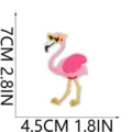 Flamingo embroidered patch with sunglasses, cute pink bird iron on badge for clothing decoration. - Sunglasses Style (C25LN-078-07)
