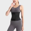 Women black waist trainer belt with support, variant studio model presentation fitness wear. - XS / Black Waist Belt