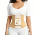 Women breathable waist trainer belt tummy control postpartum shaping corset fitness wrap - Beige Waist Belt