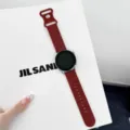 Cinturino per orologio in silicone con dettaglio di motivo floreale in rilievo per smartwatch. - Huawei GT3 Pro (43mm)-20mm / Borgogna