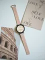 Elegante cinturino per orologio in pelle rosa compatibile con smartwatch, fibbia pieghevole magnetica. - GT4: 18mm / Rosa