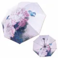 Double layer floral print UV protection sun umbrella for women summer rain and shine use - Heavenly Beauty / Pink