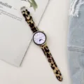 Leopard print canvas watch strap replacement for Huawei watch, stylish women accessory. - New GT4-18mm / Leopard Print