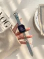 Blaues Jeans- und Metallketten-Uhrenarmband kompatibel mit Apple Watch, stylisches Armband. - 38mm/40mm/41mm / Gewaschen Blau Silber Kette