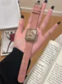 Roze kasjmir leren band voor Apple Watch herfst winter vervangend horlogebandje accessoire - 38/40/41mm / rozenroze
