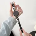 Punk stijl lederen smartwatch bandje met metalen ster bedels voor slimme horloges. - Compatibel voor Huawei GT2/2E(46mm)-22mm / Punk Zwart Diamant