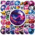 50pcs pegatinas de bola disco planeta impermeables estéticas para portátil botella de agua - 50 Piezas/Paquete