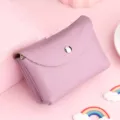 Mini portefeuille en cuir pour femme, porte-carte souple en cuir de vachette, violet. - À deux étages / Violet