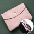Women soft leather coin purse minimalist small clutch wallet with card slots and zipper pocket sku - Double Layer / Pink