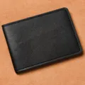 Custodia protettiva per patente di guida in pelle nera porta carte portafoglio - Nero