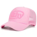 Cappello trucker rosa in mesh con stampa frontale, berretto snapback estivo traspirante. - Regolabile 55-61cm / Rosa